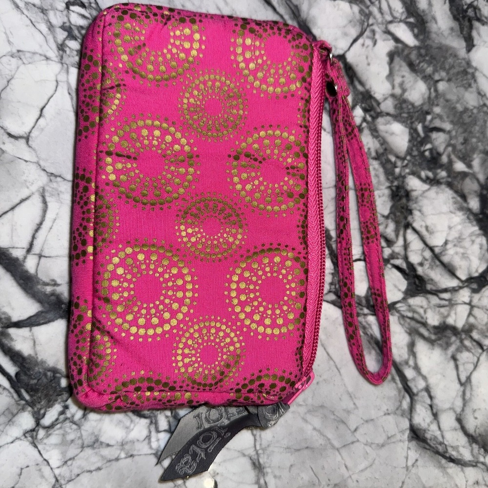 Iota Chic Daphne Pink ID Zip Around Wristlet